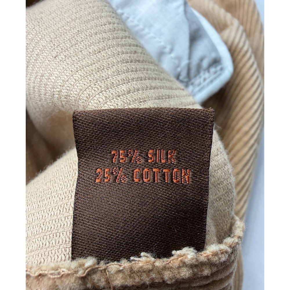 Oleg Cassini Men's 32x30/31 Camel 75% Silk Corduroy Pants NWT Flat Front - Picture 7 of 14
